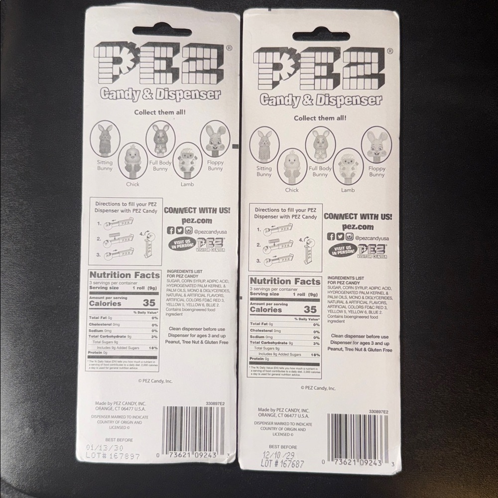 PEZ Happy Easter Bunny Candy Dispenser Bundle - Pink, White & Yellow, NEW - Picture 4 of 4